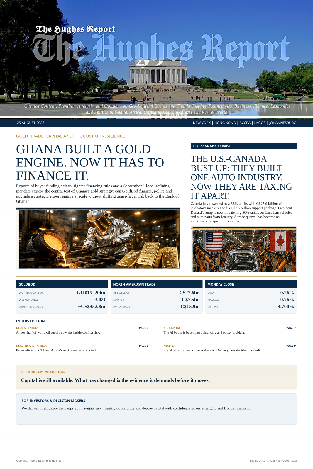 The Hughes Report — 25 August 2026